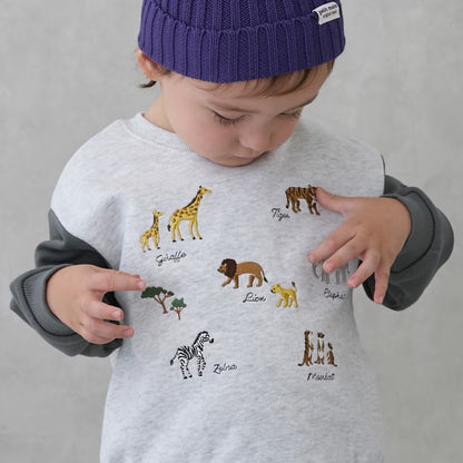 日本童裝 pe#main 動物刺繡衛衣 80-120cm 男童款 冬季 TOPS