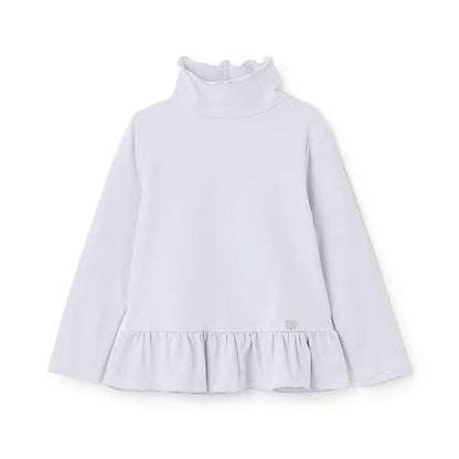 日本童裝 Ly# mine 荷葉邊皺褶高領上衣 100-150cm 女童款 秋季 TOPS
