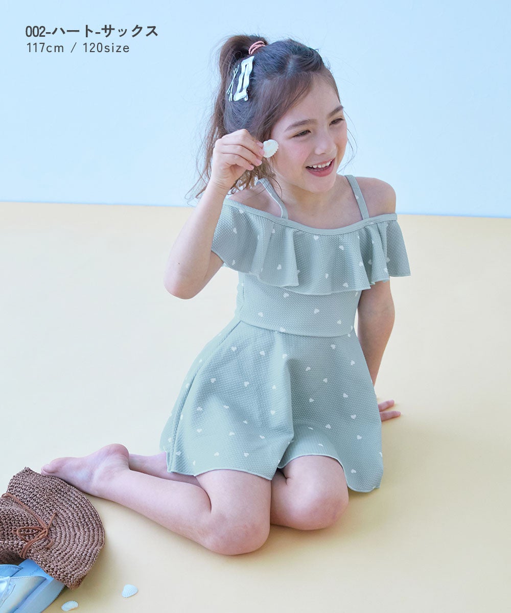 日本童裝 dev!rock 防UV 花邊領泳衣兩件套裝 100-160cm 女童款 夏季 DRESSES PANTS 夏日玩水泳衣特輯