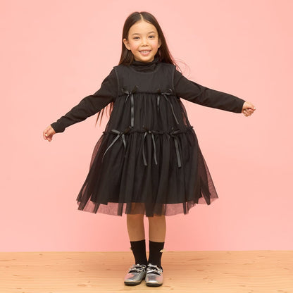 日本童裝 Ly# mine 蓬鬆薄紗多層連身裙 100-150cm 女童款 冬季 DRESSES
