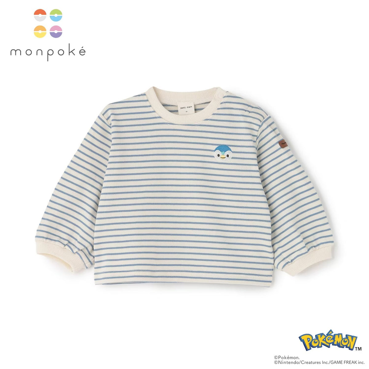 日本童裝 pe#main x【monpoke】刺繡衛衣 70-80cm 男童款/女童款 初生嬰兒 秋季 TOPS