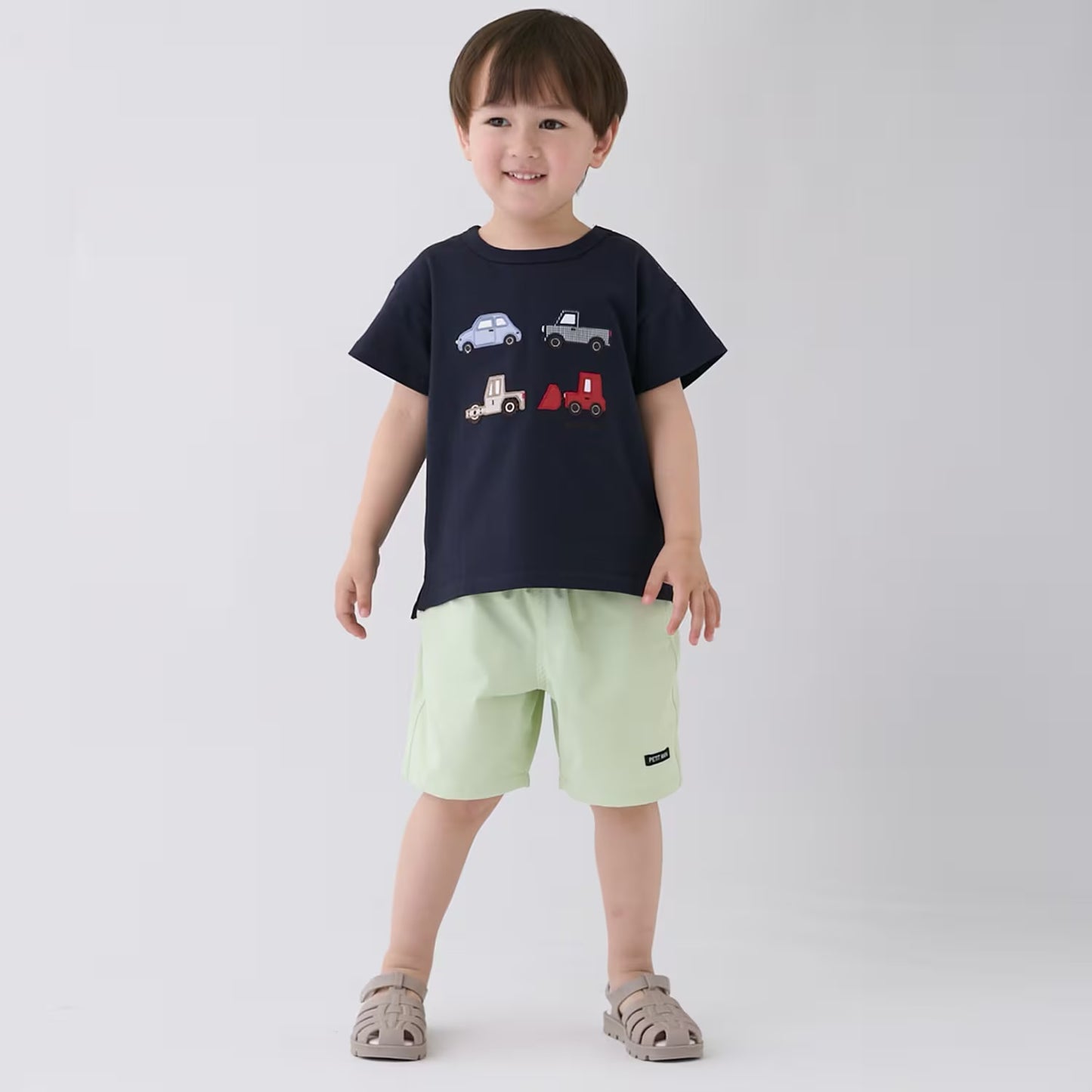 日本童裝 pe#main 遊艇/汽車貼花短袖上衣 80-130cm 男童款 夏季 TOPS
