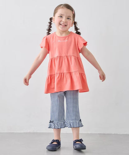 日本童裝 aF#a325 接觸冷感 花邊七分褲 90-140cm 女童款 夏季 PANTS