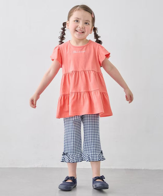 日本童裝 aF#a325 接觸冷感 花邊七分褲 90-140cm 女童款 夏季 PANTS