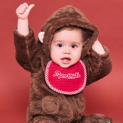 日本童裝 pe#main x Monchhichi 毛毛連衣及口水巾 70-80cm 男童款/女童款 初生嬰兒 秋季 Jumpsuit