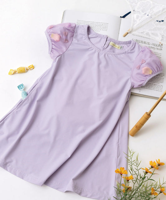 日本童裝 panpantutu 防UV 接觸冷感 泡泡花瓣紗袖連身裙 100-140cm 女童款 夏季 DRESSES