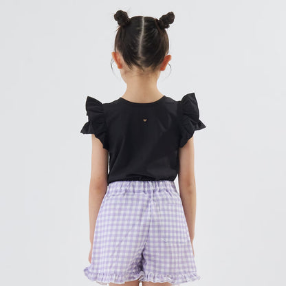 日本童裝 Ly# mine 2Way 前後兩著 隔熱布料 防UV 小飛袖上衣 100-140cm 女童款 夏季 TOPS