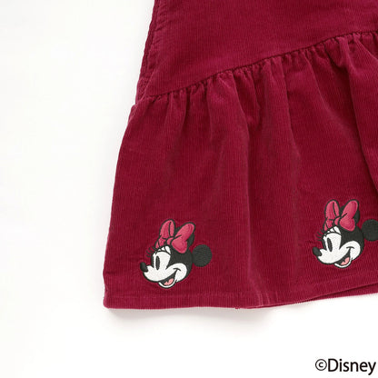 日本童裝 pe#main x Disney 燈芯絨連身裙 80-130cm 女童款 秋季 DRESSES 聖誕紅/新年紅