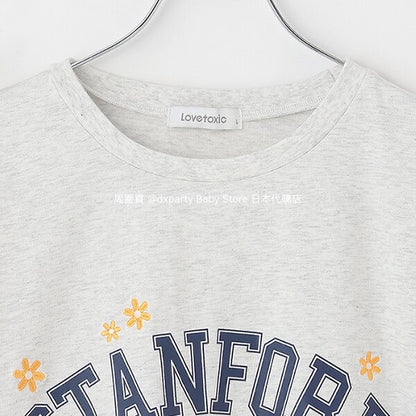 Lovetoxic Japanese children's clothing letter print top 130-160cm girls summer TOPS 