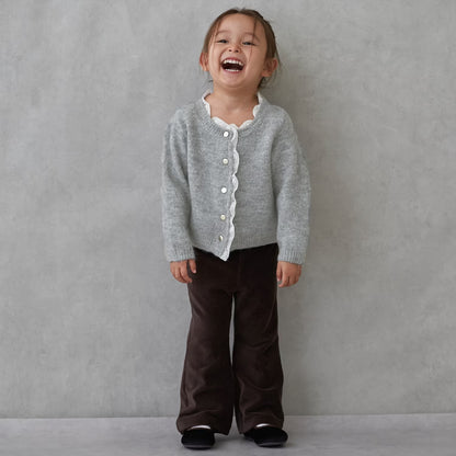 日本童裝 pe#main 蕾絲花邊針織外套 80-130cm 女童款 冬季 OUTERWEAR