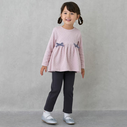 日本童裝 pe#main 抓毛荷葉邊緊身褲 80-120cm 女童款 冬季 PANTS