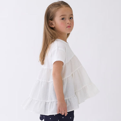 日本童裝 pe#main 拼接上衣 80-130cm 女童款 夏季 TOPS
