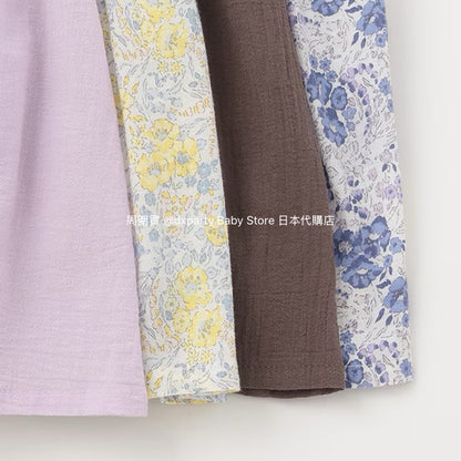 Japanese children's clothing pe#main cool-to-touch, quick-drying lantern-sleeve dress (80-130cm) for girls (summer dresses) 