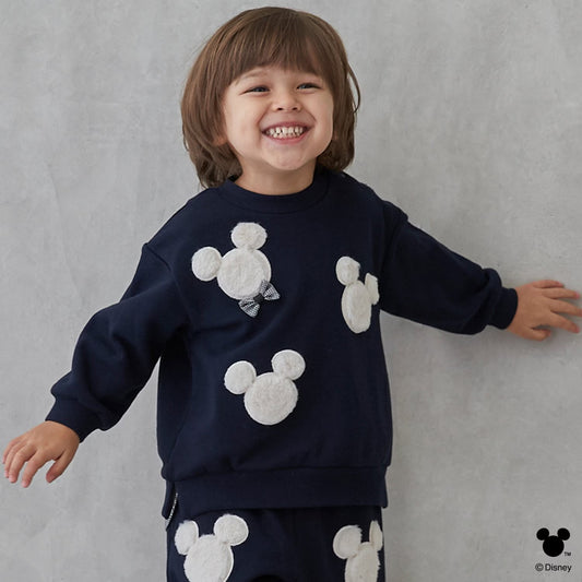 日本童裝 pe#main x Disney 毛毛圖案衛衣 80-130cm 男童款/女童款 冬季 TOPS 聖誕紅/新年紅