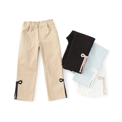 日本童裝 Ly# mine 裝飾絲帶側開衩長褲 100-150cm 女童款 秋季 PANTS