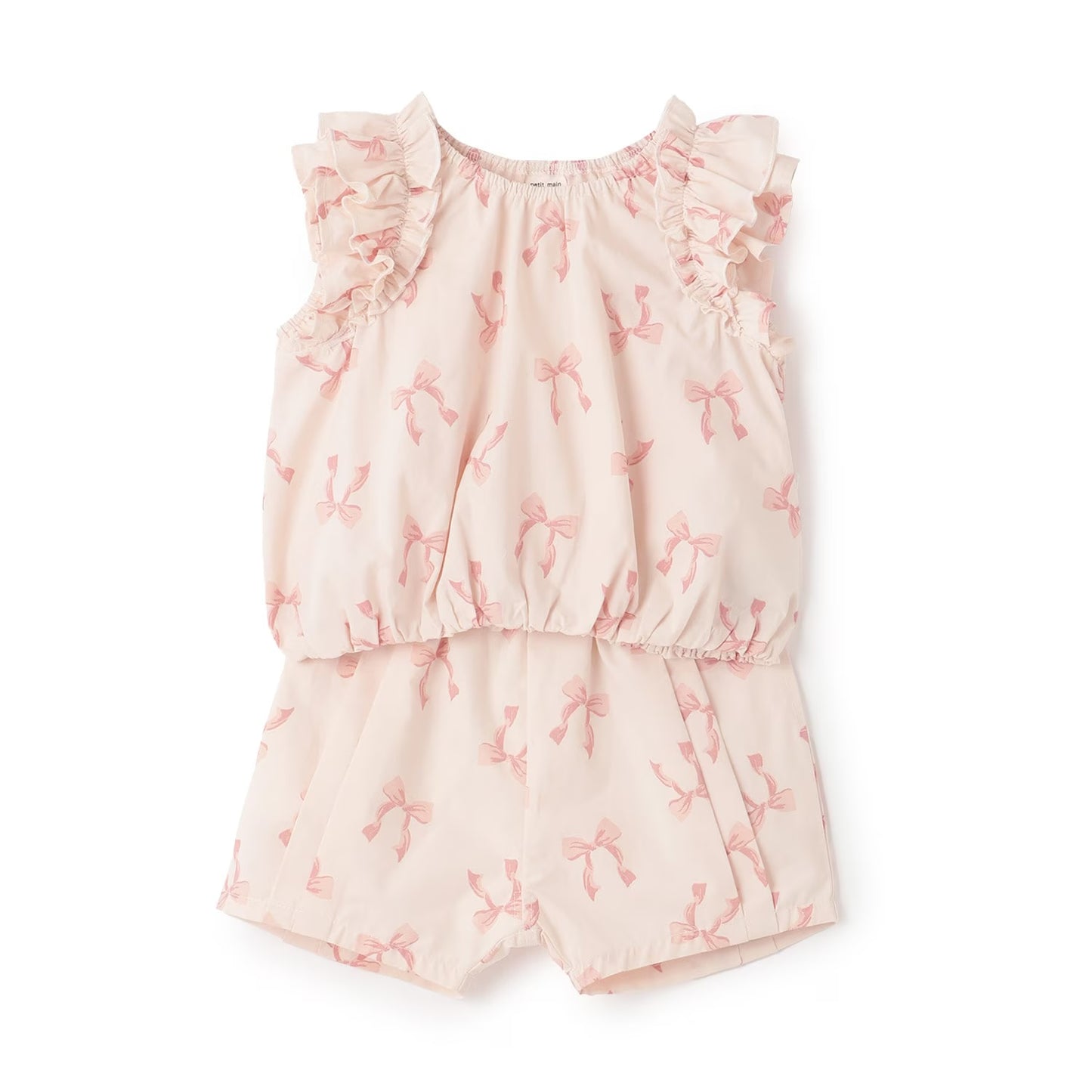 日本童裝 pe#main 蝴蝶結圖案兩件套裝 80-130cm 女童款 夏季 TOPS PANTS