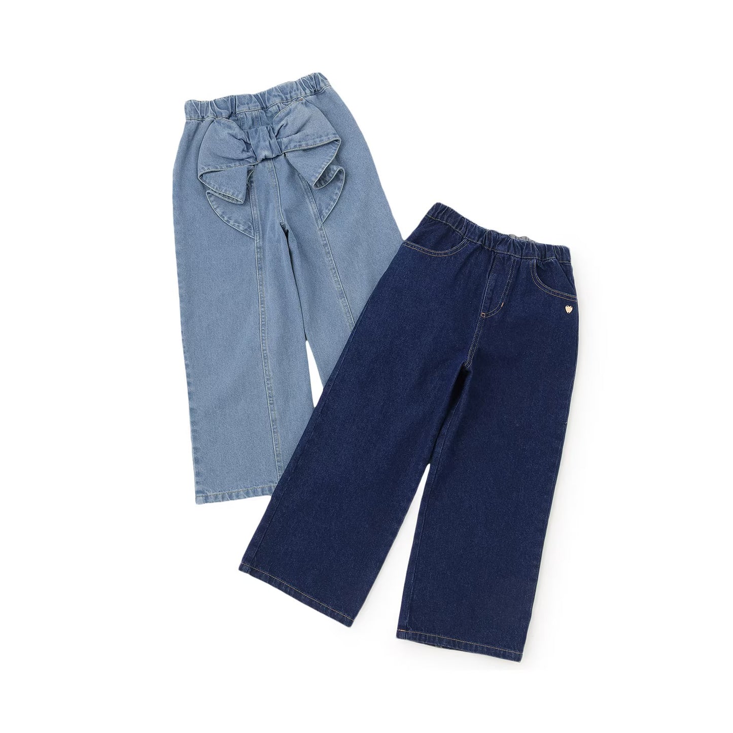日本童裝 Ly# mine 後繫帶蝴蝶結牛仔褲 100-140cm 女童款 秋季 PANTS
