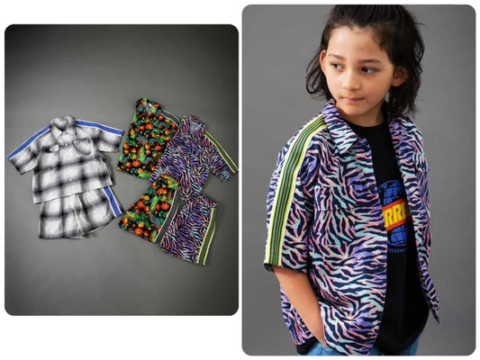Japanese children's clothing BREEZE edge pattern shirt 90-160cm boys summer TOPS 