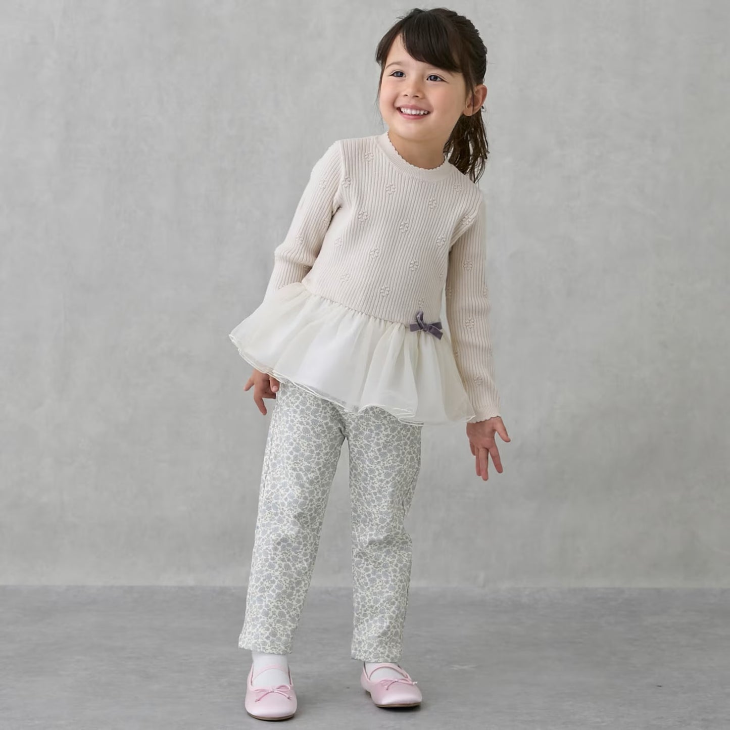 日本童裝 pe#main 防污系統 抓毛休閒褲 80-130cm 女童款 冬季 PANTS