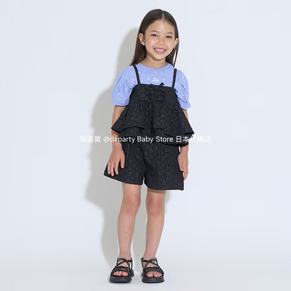 Japanese children's clothing Ly# mine tank top and shorts set 100-150cm girls summer TOPS PANTS 