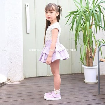 Japanese children's clothing Ly# mine floral top 100-150cm girls summer TOPS 