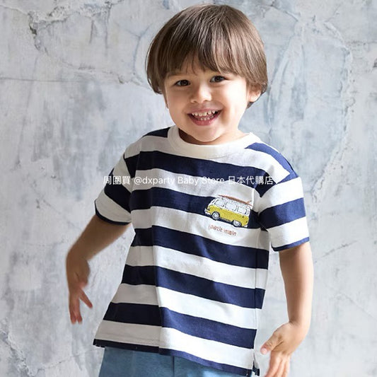 Japanese children's clothing pe#main printed tops 80-130cm boys' summer TOPS 