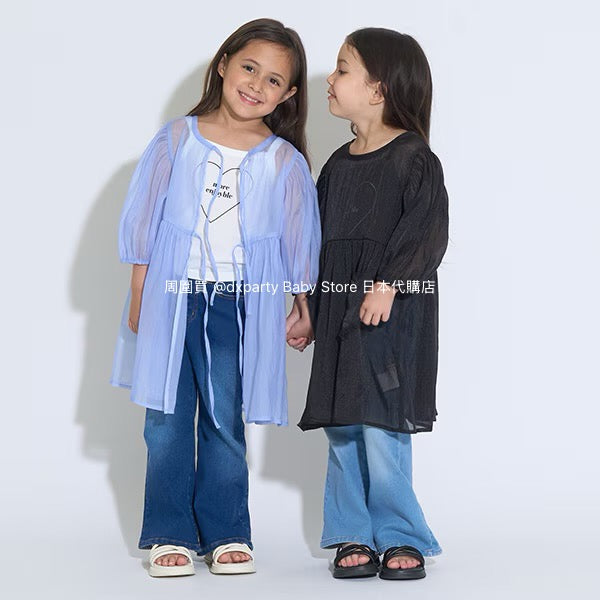Japanese children's clothing Ly# mine 2Way two-piece sheer jacket 100-150cm girls summer outerwear 