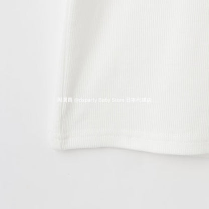 Lovetoxic Japanese children's clothing fake two-piece off-the-shoulder shirt 130-160cm girls summer TOPS 