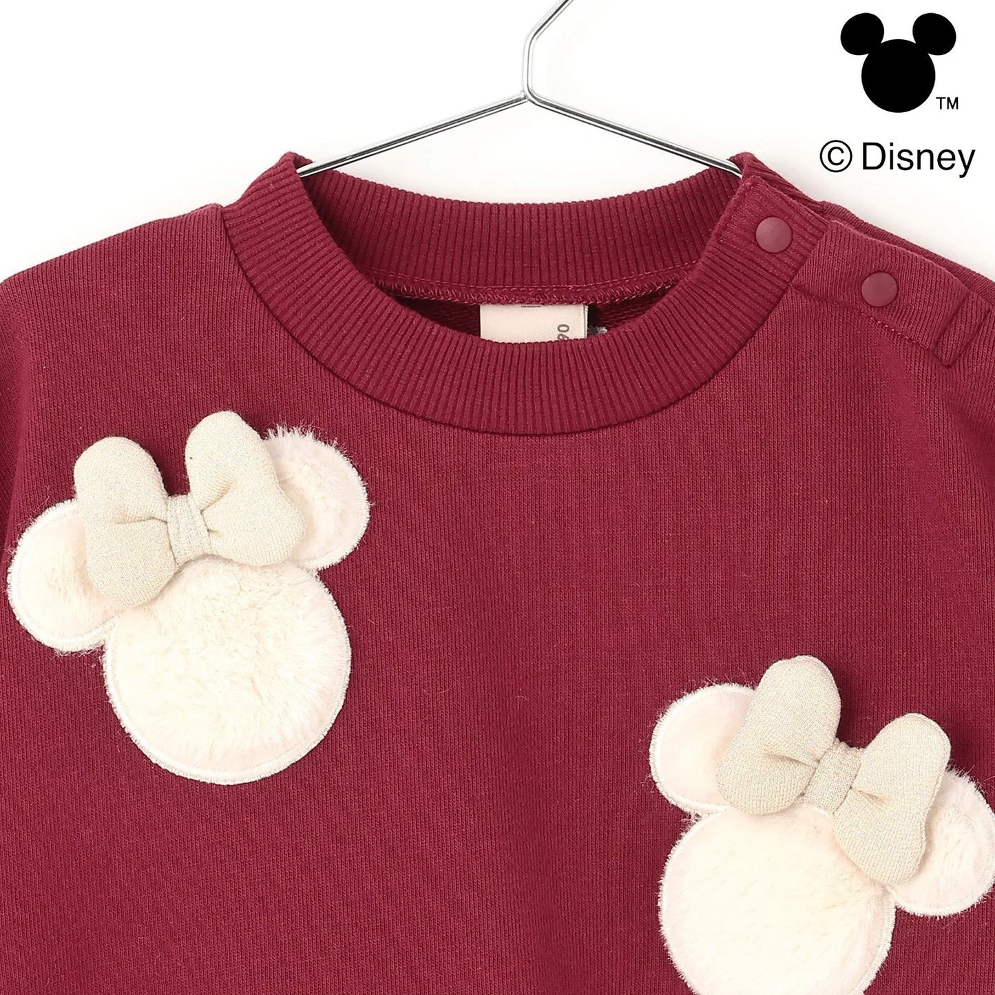 日本童裝 pe#main x Disney 毛毛圖案衛衣 80-130cm 男童款/女童款 冬季 TOPS 聖誕紅/新年紅