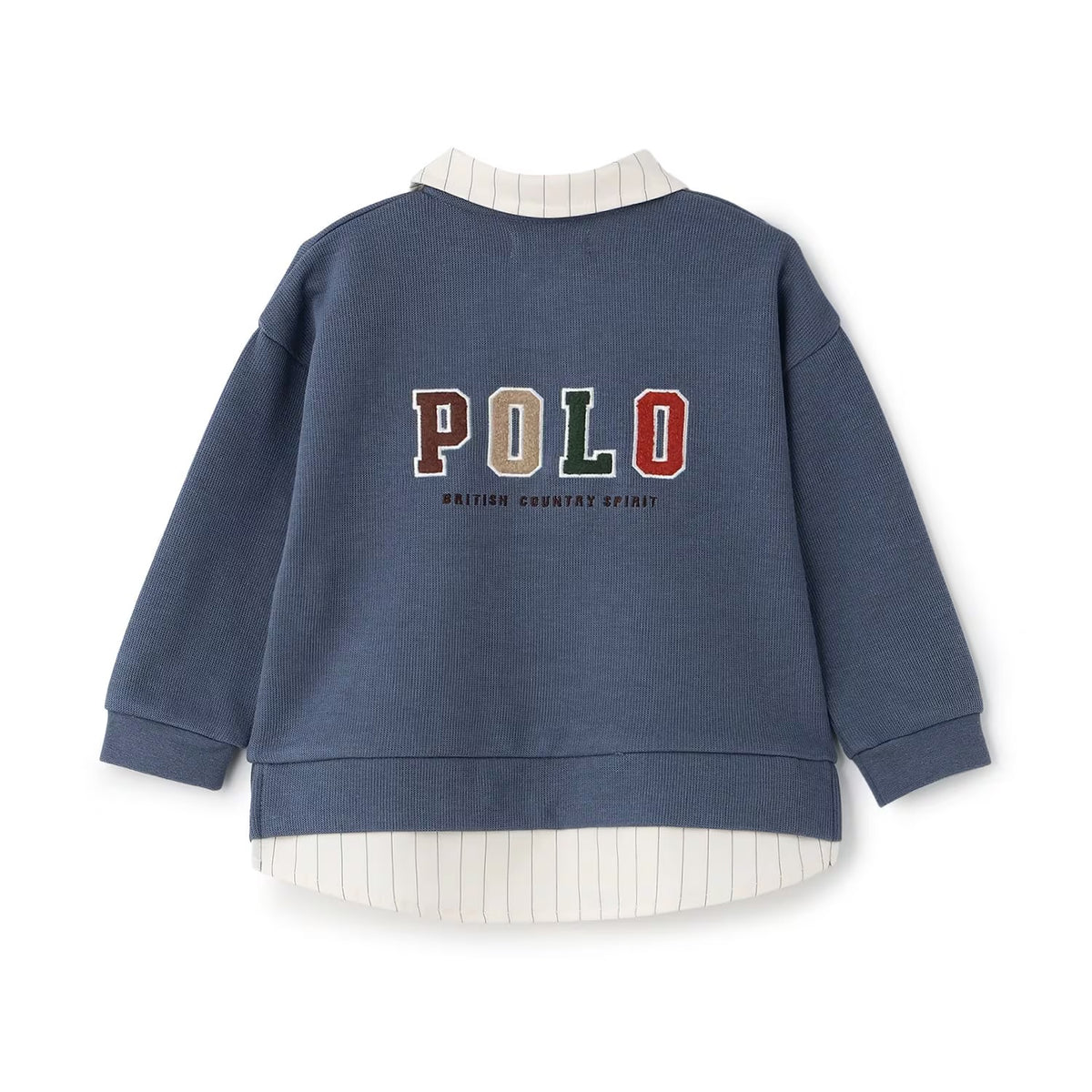 日本童裝 pe#main x【POLO BCS】假兩件襯衫衛衣 80-130cm 男童款 秋季 TOPS