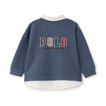 日本童裝 pe#main x【POLO BCS】假兩件襯衫衛衣 80-130cm 男童款 秋季 TOPS