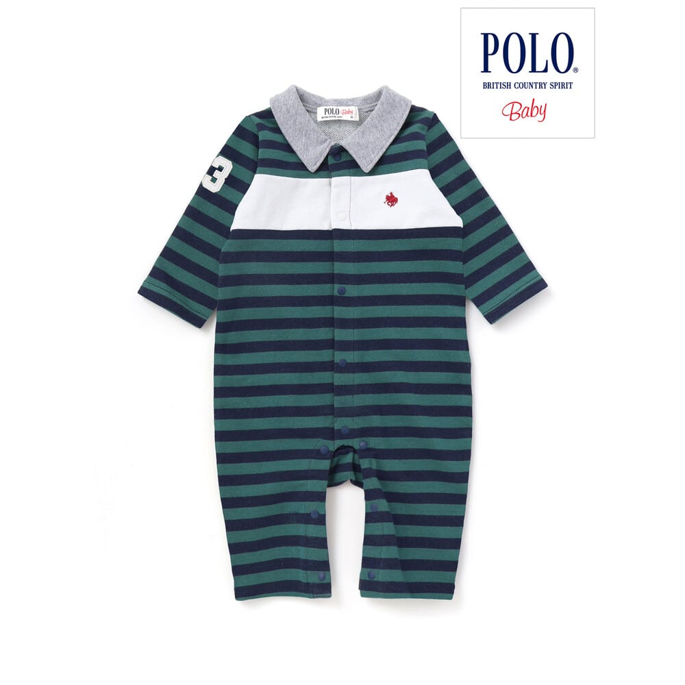 日本童裝  SLAP SLIP x POLO BCS 連衣 60-80cm 男童款 初生嬰兒 秋季 Jumpsuit