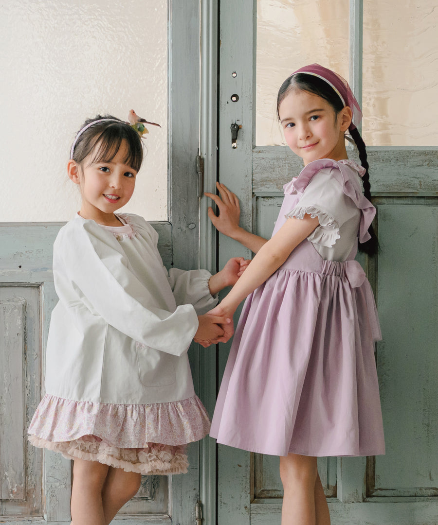 日本童裝 panpantutu 緞帶荷葉邊圍裙連身裙 90-140cm 女童款 夏季 DRESSES