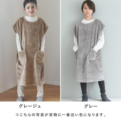 日本直送 超細纖維絨毛套頭睡袋/家居服 100-140cm 親子裝 男童款/女童款 秋冬季 睡袋系列