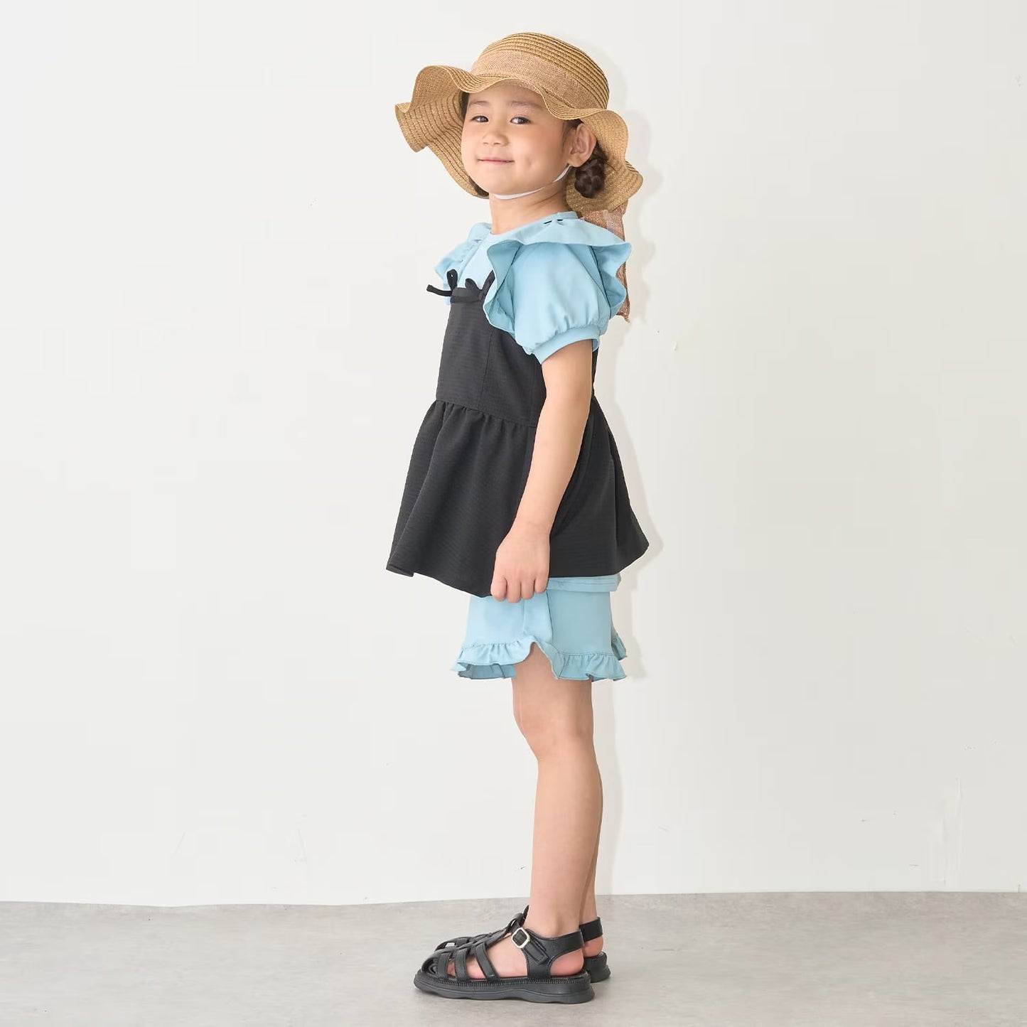 Japanese children's clothing Ly# mine tank top and shorts set 100-150cm girls summer TOPS PANTS 