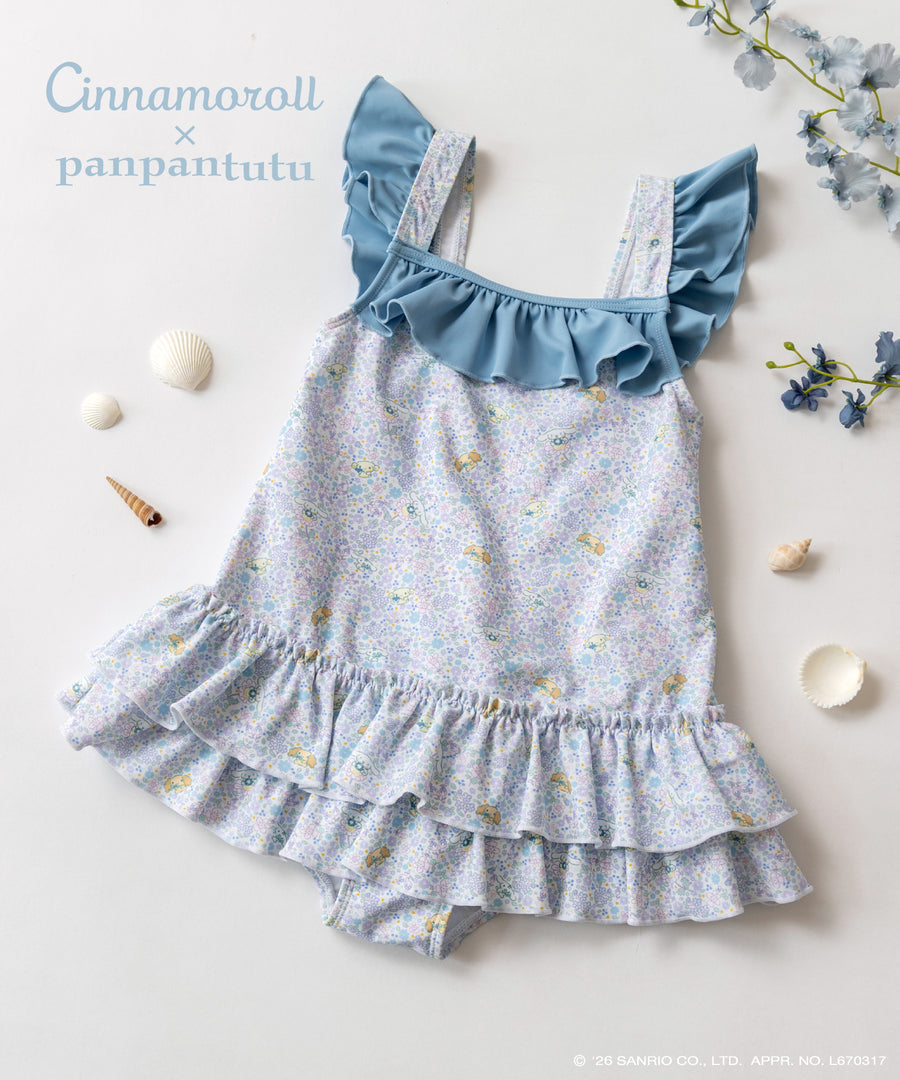 日本童裝 panpantutu x Sanrio Cinnamoroll 連體泳衣 95-130cm 女童款 夏季 夏日玩水泳衣特輯