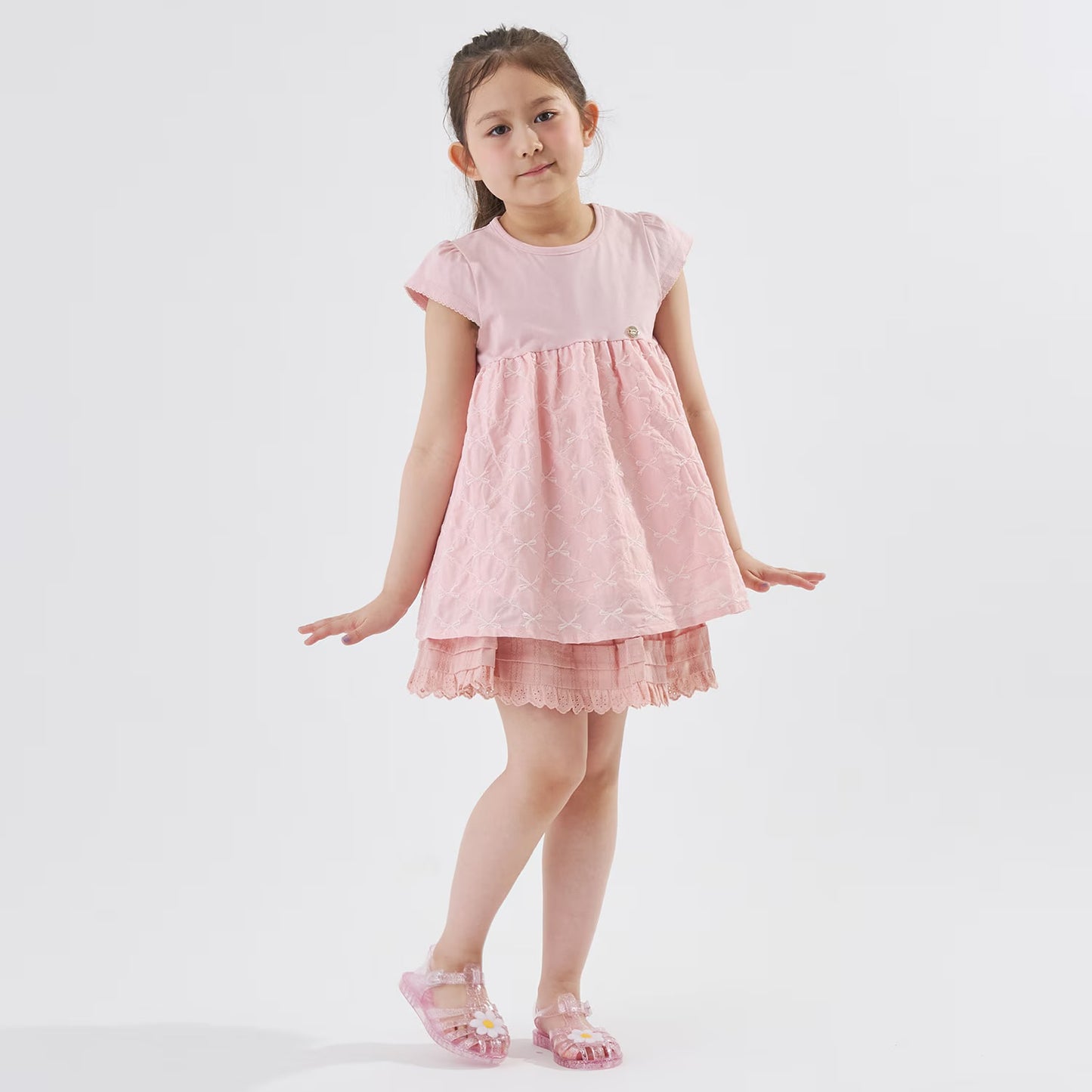日本童裝 Ly# mine 緞帶刺繡上衣 90-140cm 女童款 夏季 TOPS