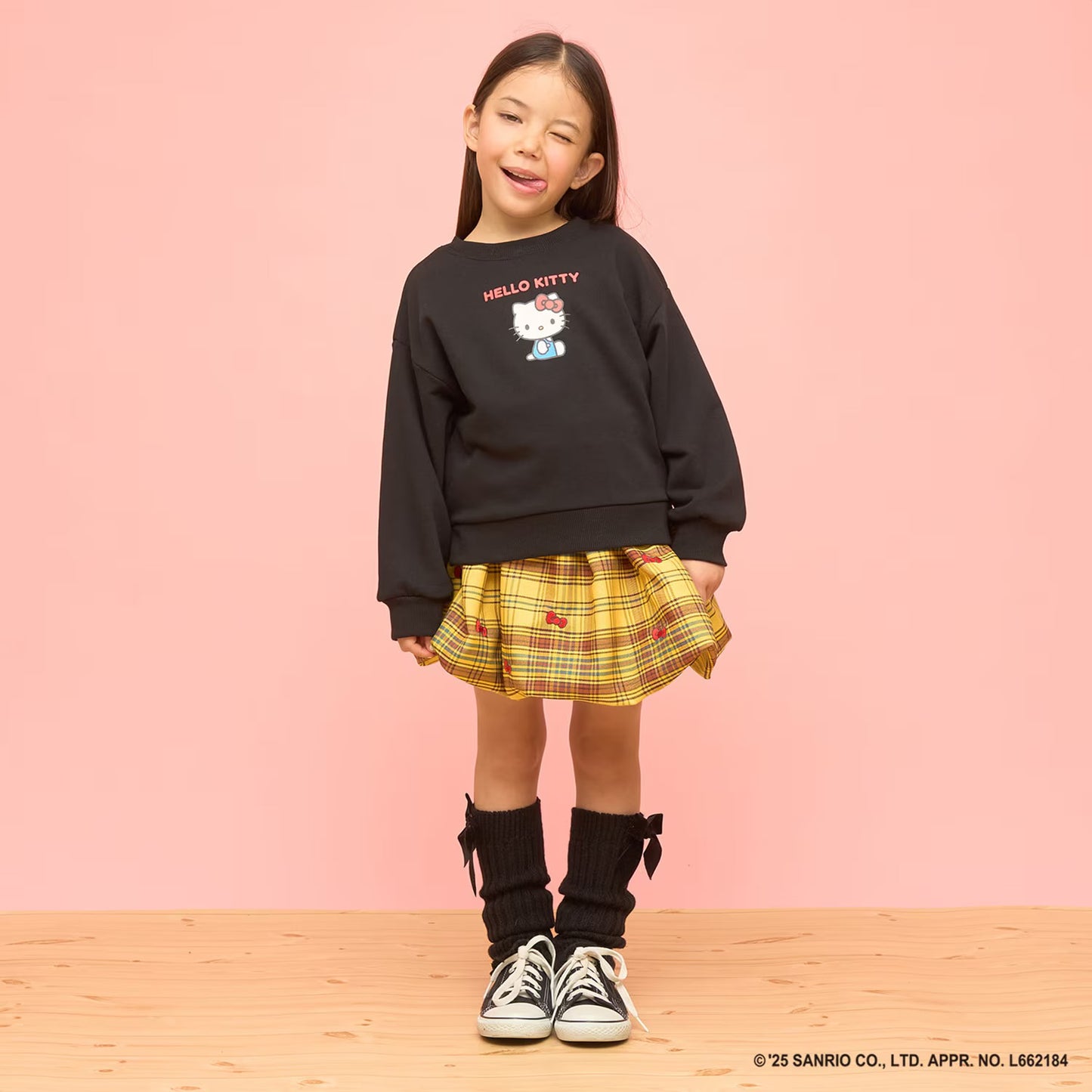 日本童裝 Ly# mine x Sanrio 4Way 前後兩著 可變上衣 可變短裙 100-140cm 女童款 冬季 TOPS SKIRTS