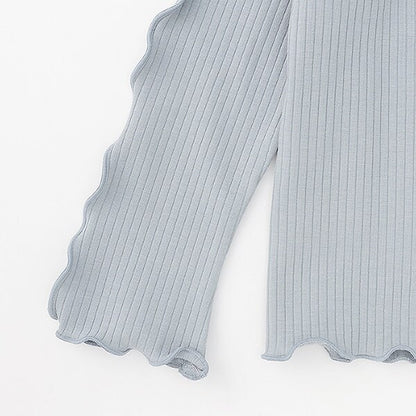 日本童裝 Ly# mine 木耳邊高領上衣 100-150cm 女童款 秋季 TOPS