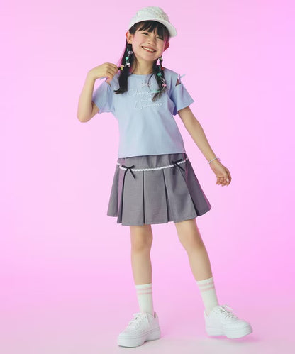 日本童裝 aF#a325 露肩刺繡上衣 110-160cm 女童款 夏季 TOPS