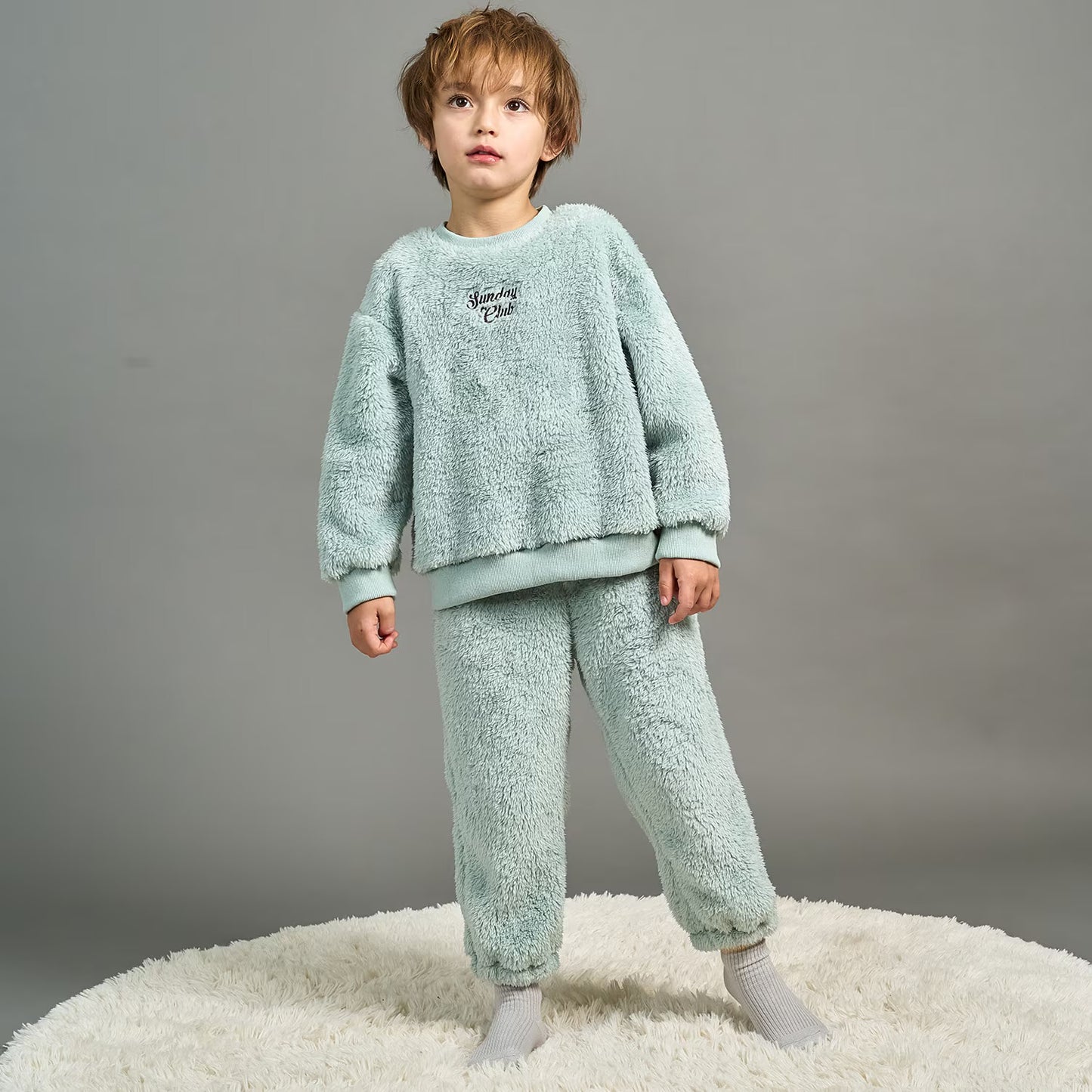 日本童裝 b・R# 絨毛睡衣套裝 100-150cm 男童款 冬季 TOPS PANTS 睡衣系列