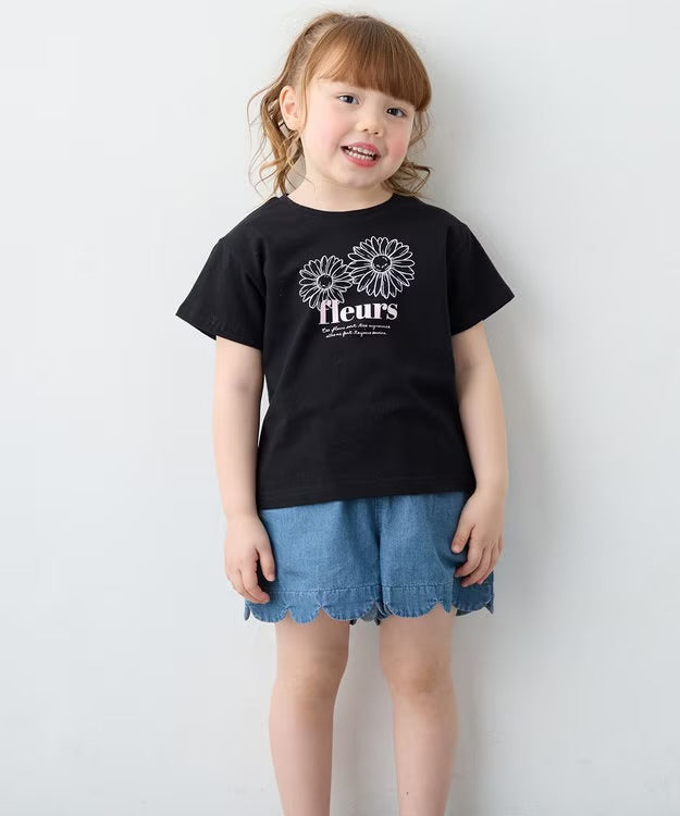 日本童裝 aF#a325 印花短袖上衣 90-160cm 女童款 夏季 TOPS