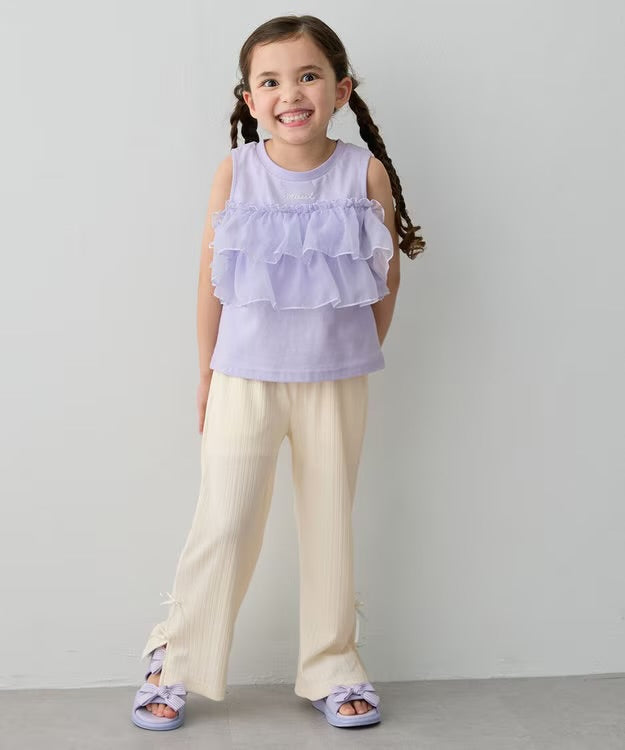 日本童裝 aF#a325 接觸冷感 3Way 露肩薄紗上衣 110-150cm 女童款 夏季 TOPS