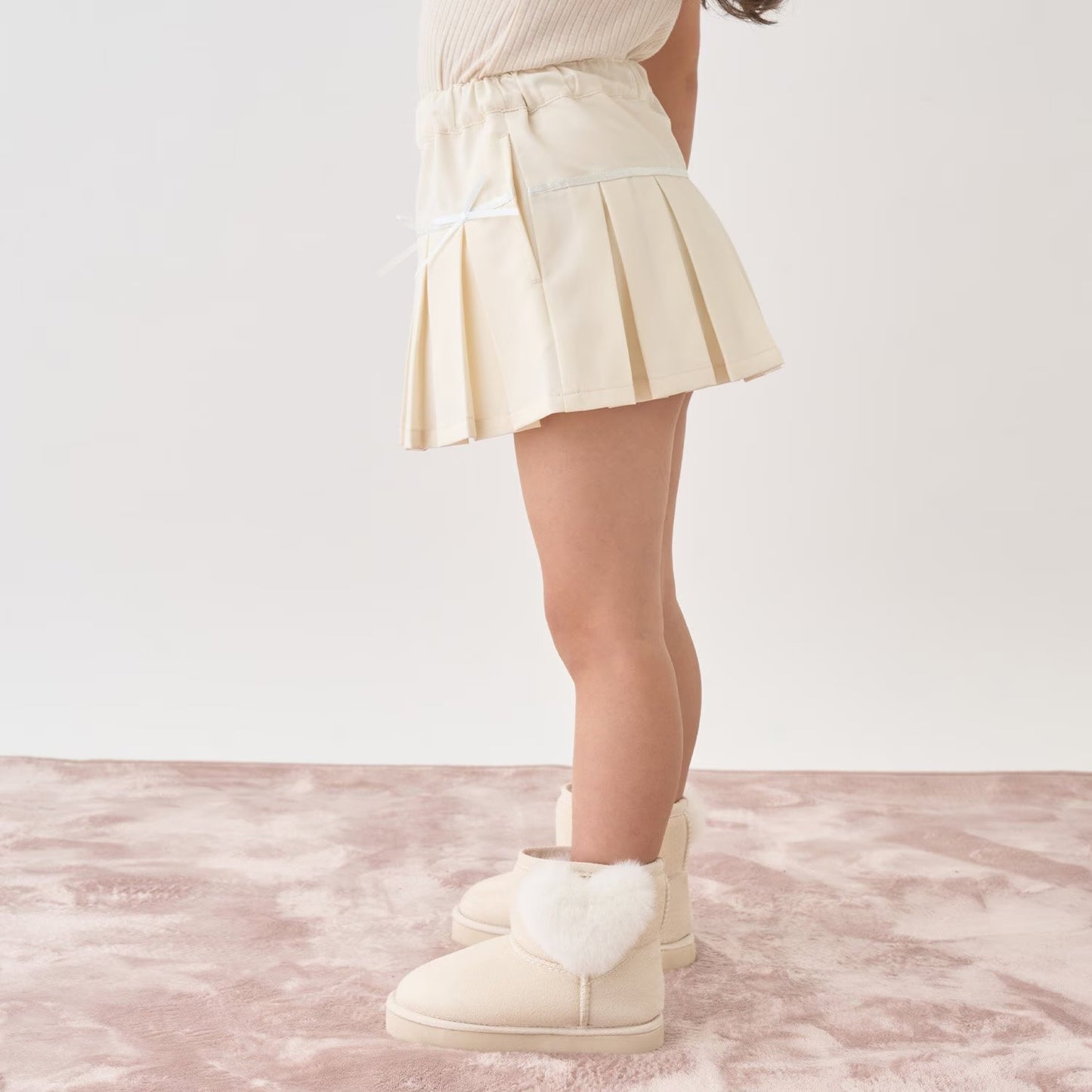 日本童裝 Ly# mine 百摺短裙 100-150cm 女童款 冬季 SKIRTS 聖誕紅/新年紅