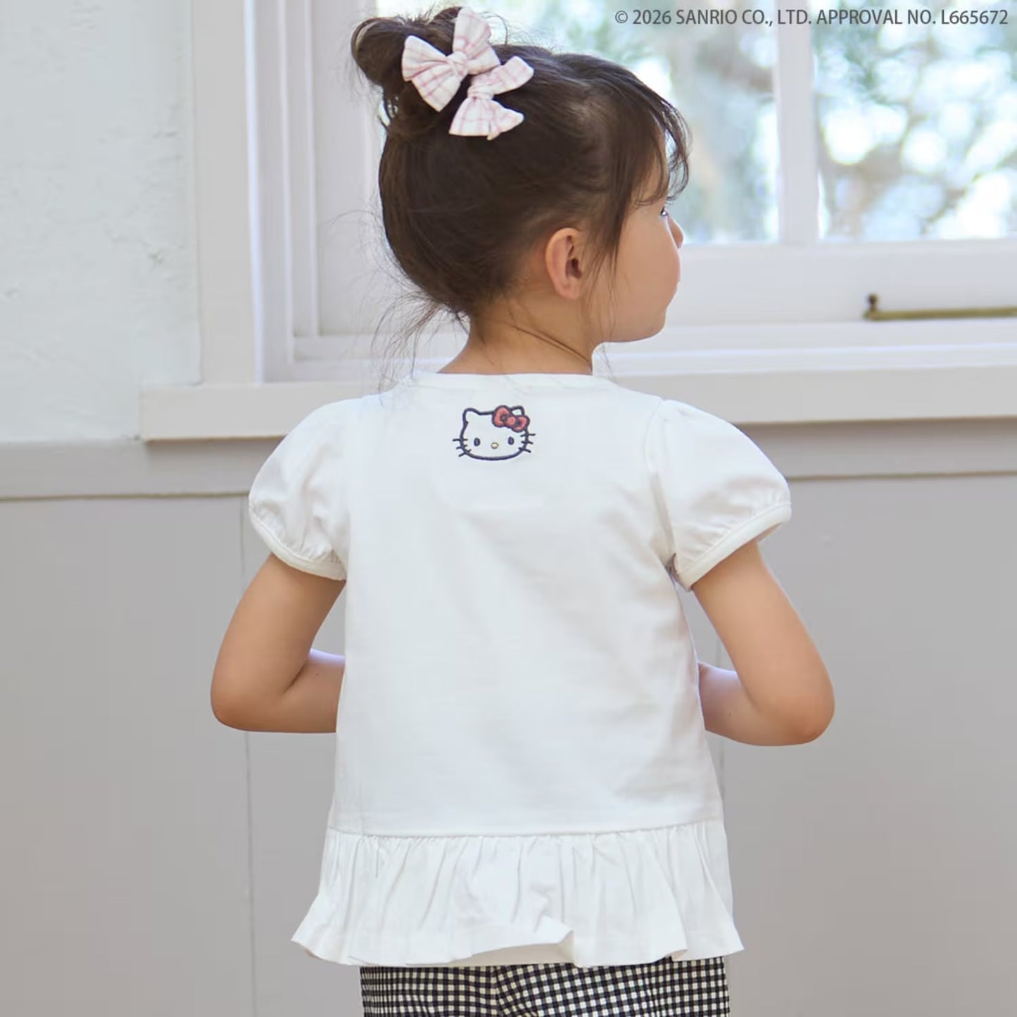 日本童裝 pe#main x 【Sanrio】刺繡圖案上衣 80-130cm 女童款 夏季 TOPS