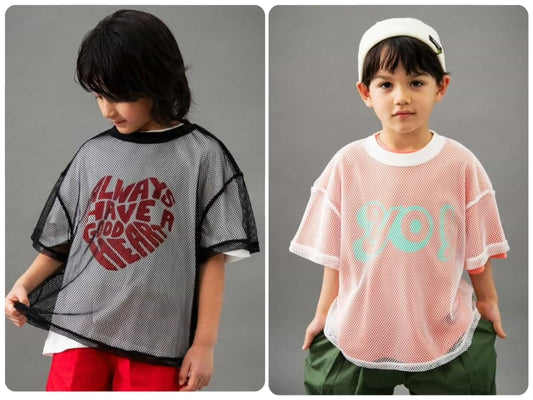 Japanese children's clothing BREEZE mesh top 90-160cm boys' summer TOPS 
