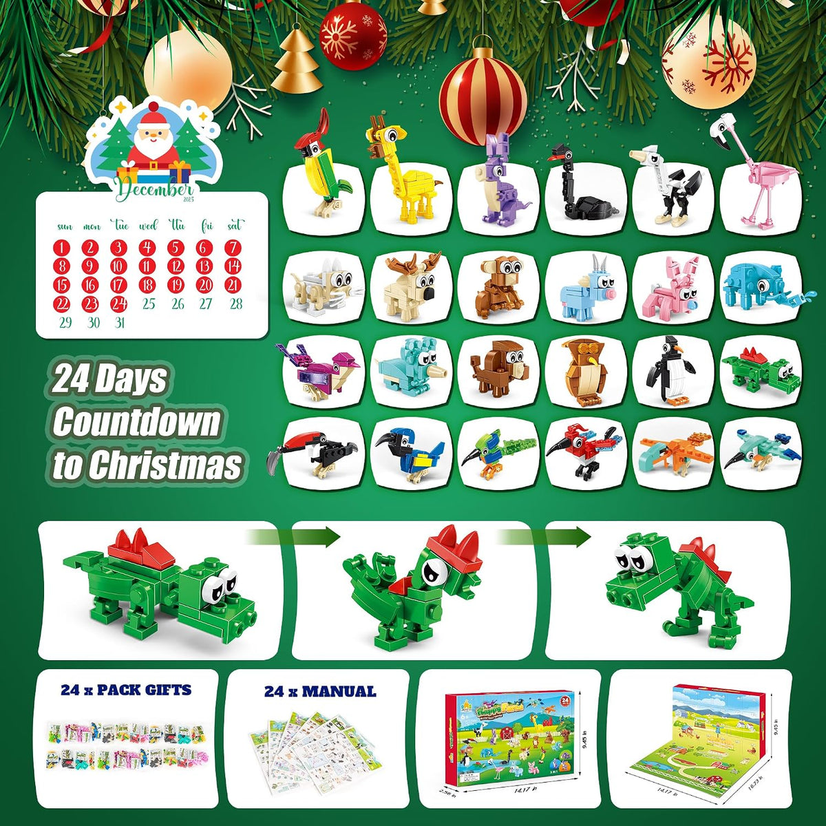 日英美直送 Animal Building Toy Advent Calendar 聖誕倒數日曆 兒童款 聖誕快樂特輯 不參與$900免運 滿$900可加$25免運到順豐站/智能櫃 Christmas Advent Calendars 2026
