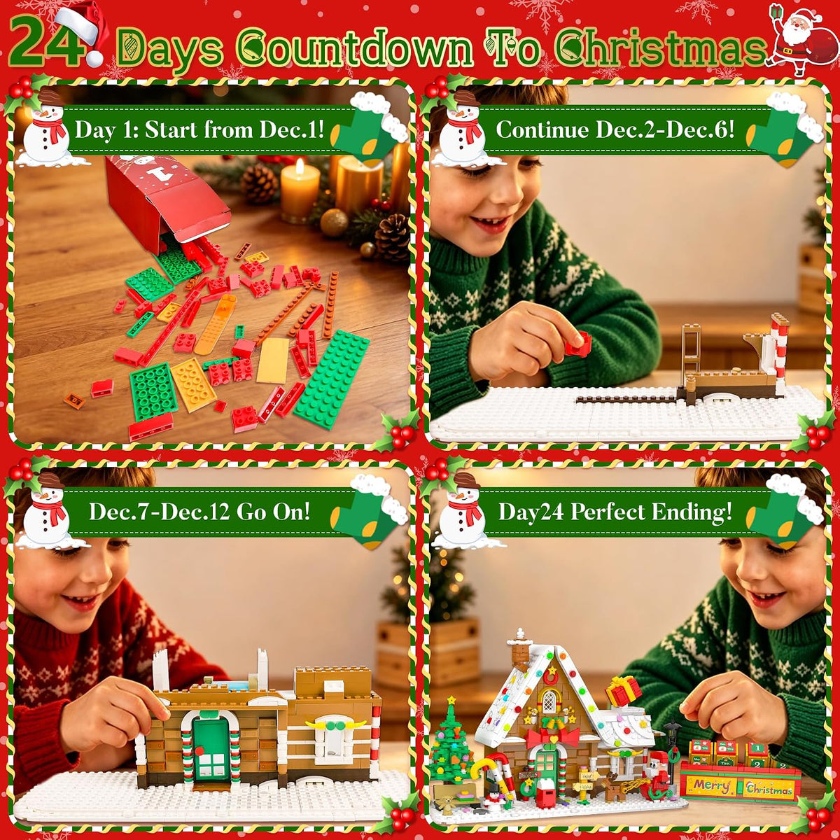日英美直送 LED Christmas House Building Blocks Set  Advent Calendar 聖誕倒數日曆 大人款/兒童款 聖誕快樂特輯 不參與$900免運 滿$900可加$25免運到順豐站/智能櫃 Christmas Advent Calendars 2026