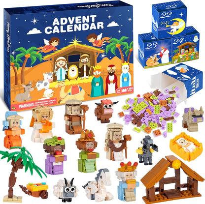 英美直送 Nativity Building Blocks Kits 聖誕倒數日曆 兒童款 聖誕快樂特輯 聖誕倒數日曆A 不參與$900免運 滿$900可加$25免運 Christmas Advent Calendars 2025