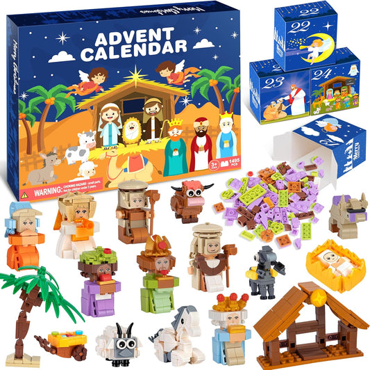 英美直送 Nativity Building Blocks Kits 聖誕倒數日曆 兒童款 聖誕快樂特輯 聖誕倒數日曆A 不參與$900免運 滿$900可加$25免運 Christmas Advent Calendars 2025